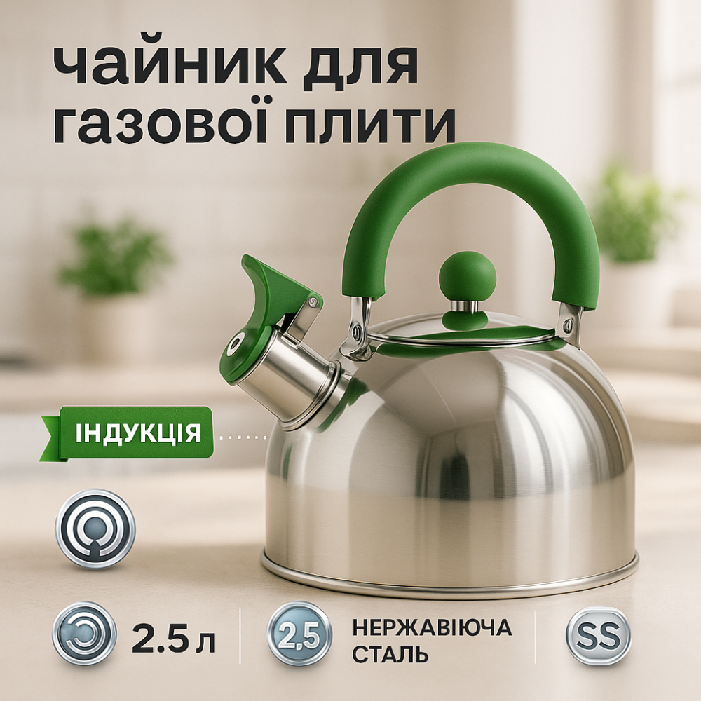 Чайники со свистком заварочные чайники Unique, Обычный чайник на газовую плиту, Чайник для воды на газ VT-96 Львов - изображение 9