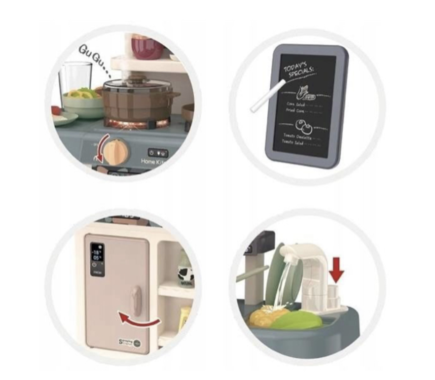 Кухня ігрова Limo Toy з водою паром світлом звуками 42 предмети (889-221) Чернигов - изображение 7