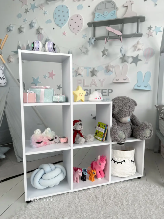 Дитячий стелаж Пірамідка полиця для книг та іграшок (Білий) Київ