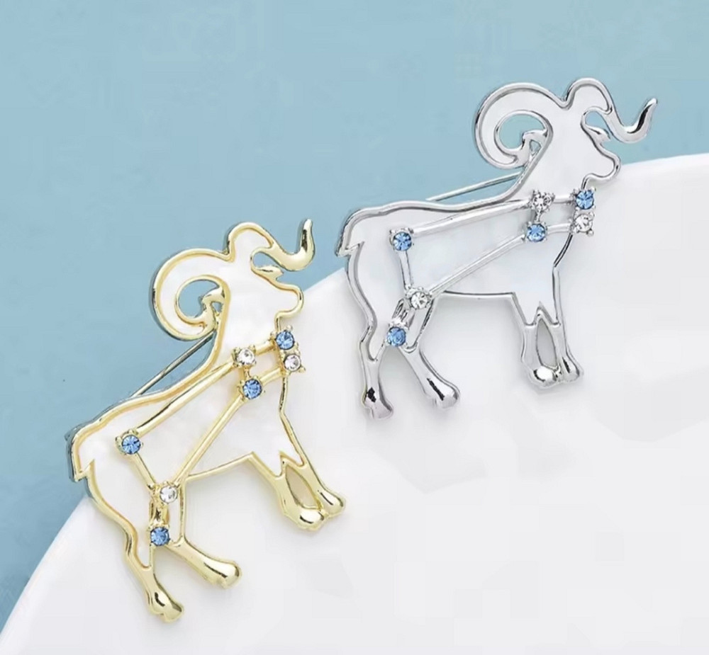 Брошка знак зодіаку "Овен" Золотистий Сміла - фото 4