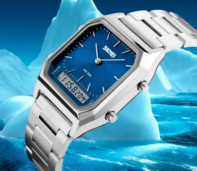 Наручний чоловічий годинник Skmei 1220 Tango Сріблястий з синім Вінниця - фото 9