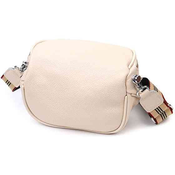 Сучасна жіноча сумка через плече з натуральної шкіри Біла (Vintage) Київ