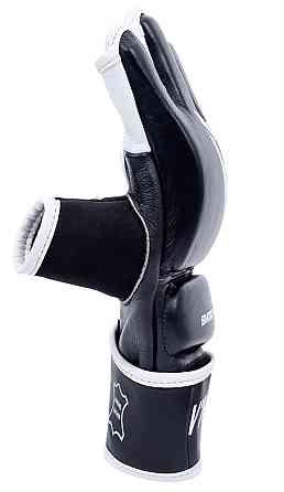 Рукавички для ММА змішаних єдиноборств рукопашного бою чорні натуральна шкіра V`Noks Aria White розмір L/XL Київ