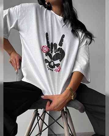 Футболка женская с принтом  42 Белая 2664081932 Днепр