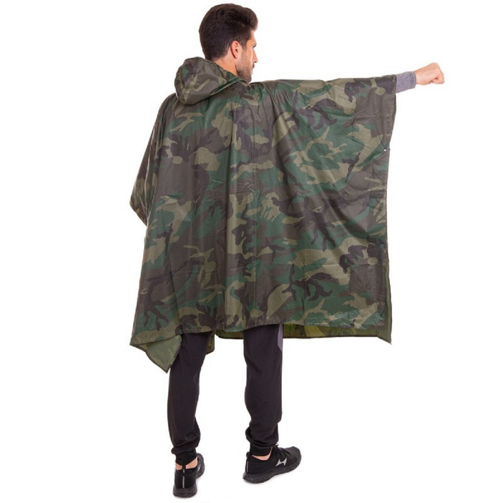 Плащ-дождевик палатка пончо ПВХ на кнопках размер L-XL камуфляж Киев - изображение 3