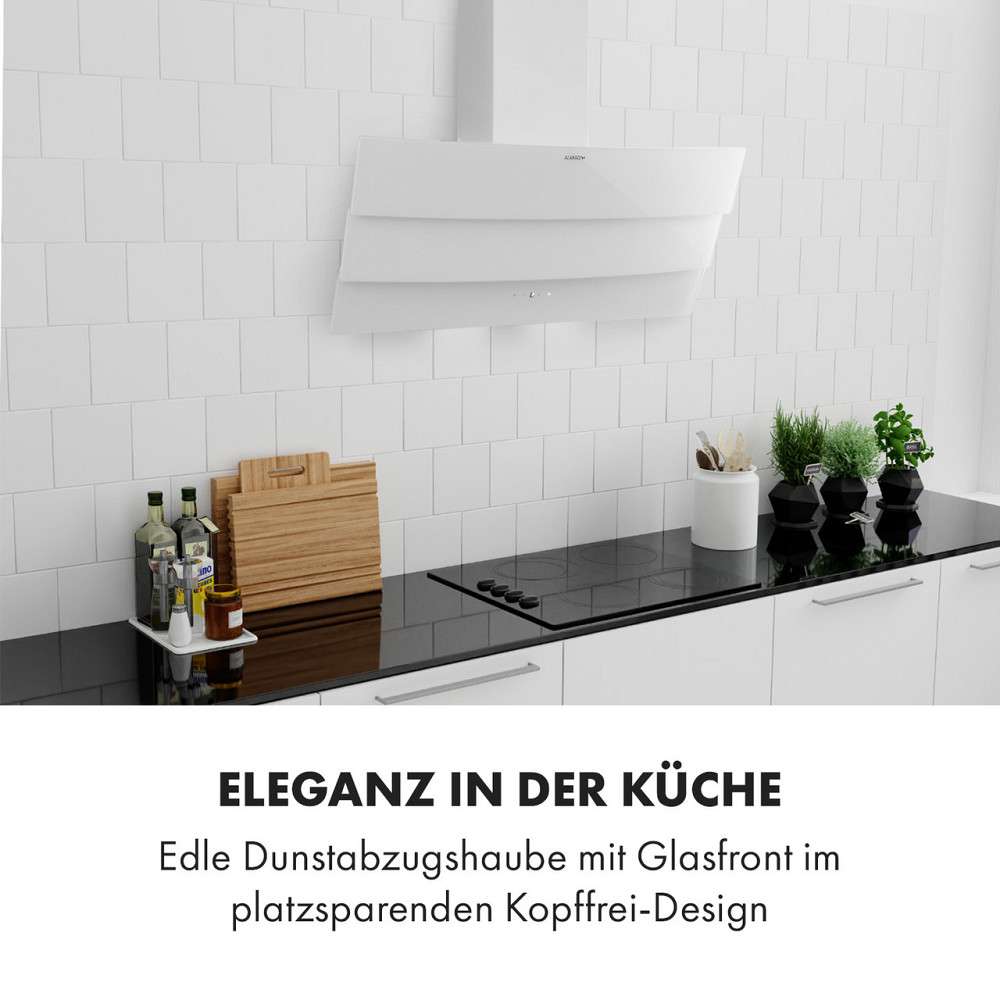 Витяжка Antonia без голови 90 см 350 м3/год сенсорна панель керування EEC B скло біле 90 см 
             Білий Рівне - фото 2