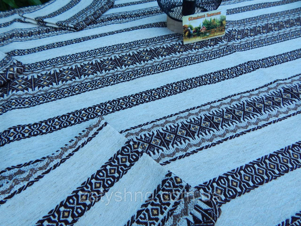 Кавова скатертина з сетами на льону 230×140 Київ - фото 7