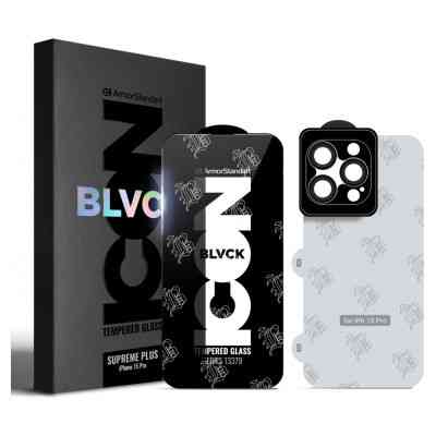 Скло захисне Armorstandart Supreme Set Black Icon Apple iPhone 15 Pro (ARM74187) Вінниця