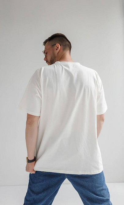 Футболка мужская оверсайз Белый 3XL/4XL Харьков - изображение 3