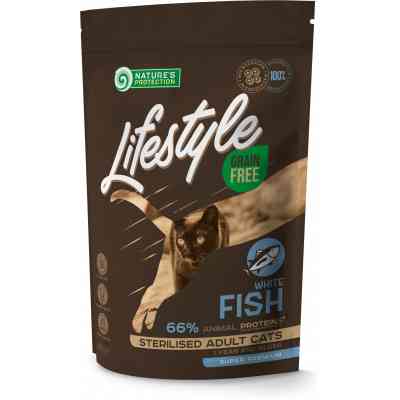 Сухий корм для кішок Nature&apos;s Protection Lifestyle Grain Free White Fish Sterilised Adult Cat 400 г (NPLS45801) Вінниця