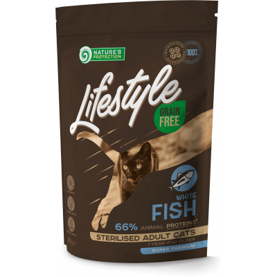 Сухий корм для кішок Nature&apos;s Protection Lifestyle Grain Free White Fish Sterilised Adult Cat 400 г (NPLS45801) Вінниця - фото 1