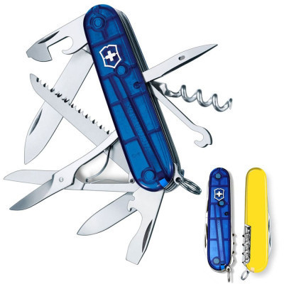 Нож Victorinox Huntsman Ukraine 91 мм Синьо-прозорий/Жовтий (1.3713.T2.8) Винница - изображение 2