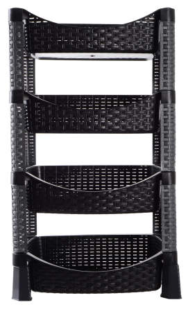 Етажерка 4-х ярусна Violet House 0740 Ротанг Гелаксі Black (7035364) Київ