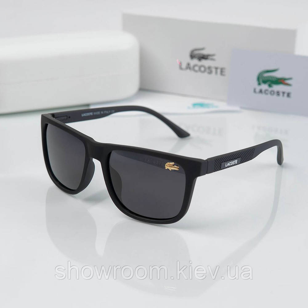 Чоловічі чорні сонцезахисні окуляри Lacoste (205) polaroid Київ - фото 1