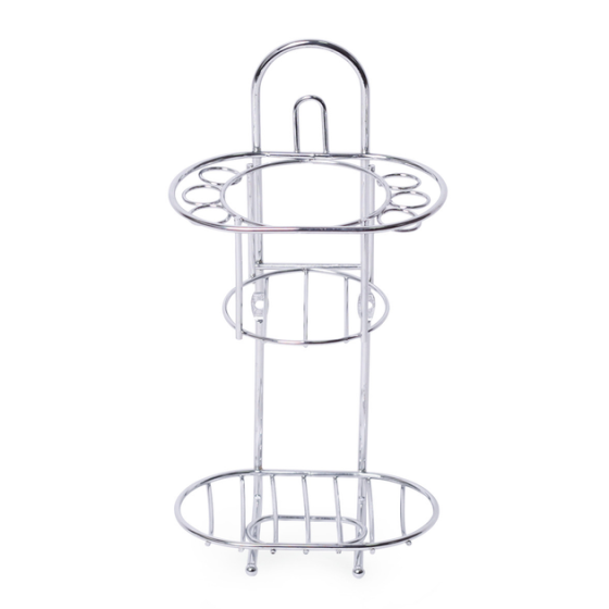 Склянка для зубних щіток та мильницею 13*8,5*25см пластик на хром підставці Харків