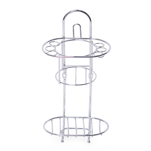 Склянка для зубних щіток та мильницею 13*8,5*25см пластик на хром підставці Харків - фото 2