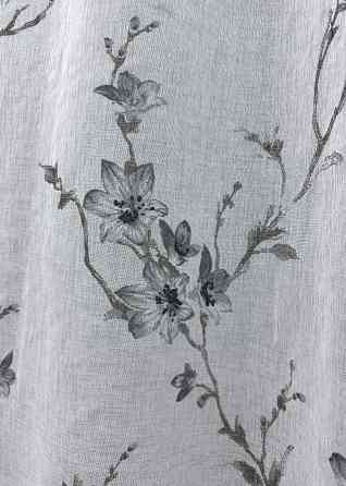 Тюль батист, колекція «Flora» колір білий з сірим принтом 1541т Київ