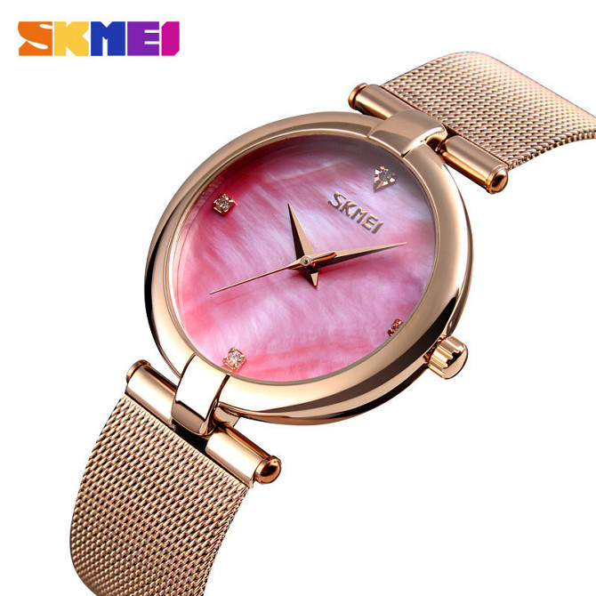 Женские классические часы Skmei 9177 Marble (Розовые) Винница - изображение 3