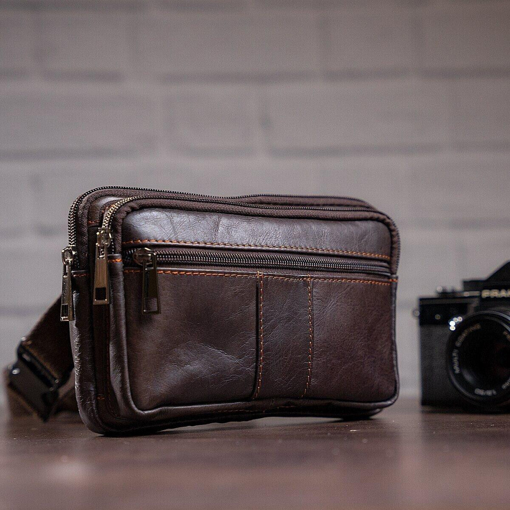 Сумка на пояс Vintage 14727 Коричневая Киев - изображение 3