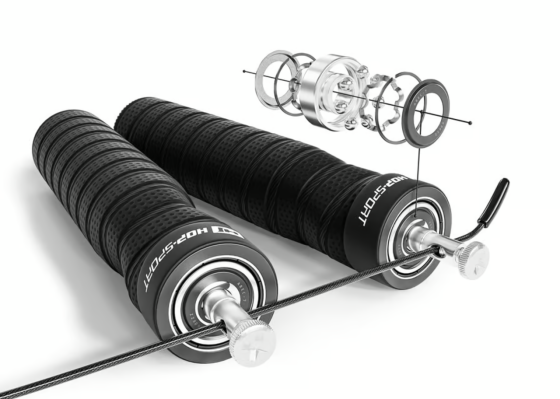 Скакалка швидкісна з підшипниками та м'якою рукояткою Hop-Sport HS-P030JR чорна Київ