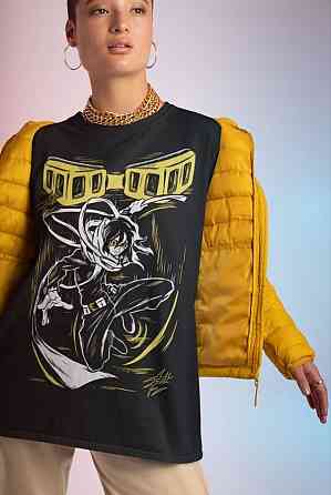 Футболка з аніме принтом Моя геройська академія оверсайз (S/M/L) Чорний AnimeJ0858 Дніпро