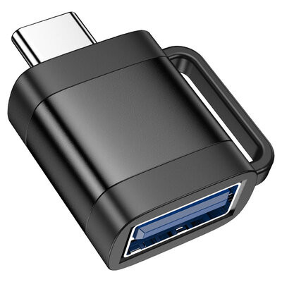 Адаптер HOCO UA31C Type-C male to USB female OTG adapter Black (6942007628129) Київ - фото 3