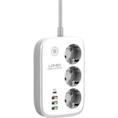 Сетевой фильтр питания LDNIO SEW3452 WiFi 3роз 3USB/1Type-C (SEW3452) Вінниця