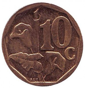 Лілія. Монета 10 центів. 2010,03 рік, Південна Африка. (Д) Полтава - фото 1