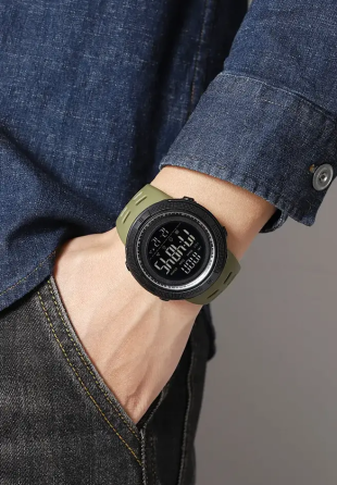 Спортивний наручний годинник Skmei 2070 (Зелений з чорним циферблатом) Київ