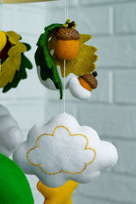 Дитячий музичний мобіль на ліжечко для немовлят WooolyWool «Білочка» з 35 мелодіями Київ - фото 3