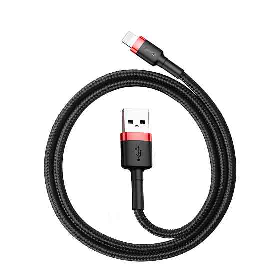 Кабель Baseus Cafule Cable USB For Lightning 2.4A 0.5m Red+Black Киев