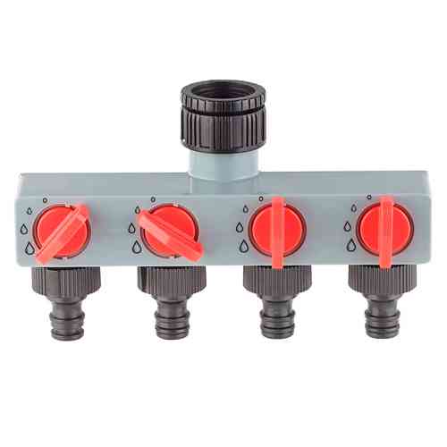 Переходник распределитель на 4 линии для полива, Aqualin 27208 Винница