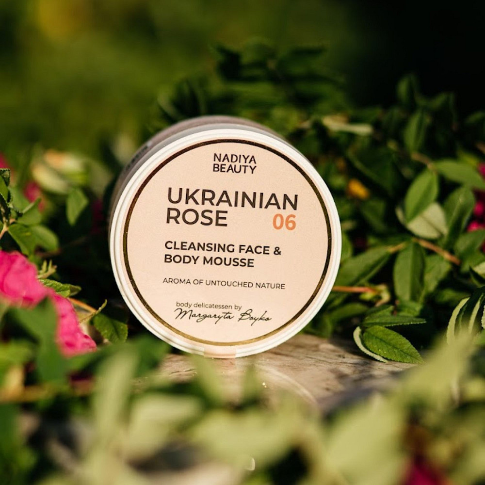 Очищуючий мус для тіла та обличчя з гліцерином і маслом ши Ukrainian Rose 200 мл Київ - фото 4