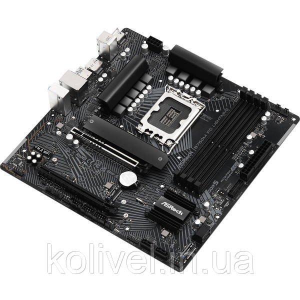 ASRock B760M PG LIGHTNING (1700/B760, 4*DDR5, 2xPCIex16, 4xSATAІІІ, 3xM.2, 2.5GLan, 7.1ch, mATX) (B760M PG Киев - изображение 3