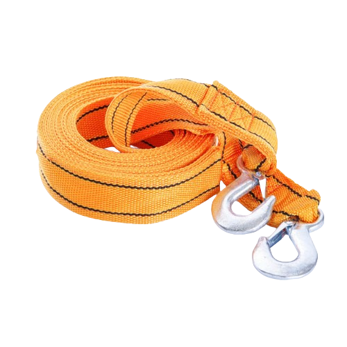 Трос буксирувальний посилений з подвійною пряжкою 5 тонн 5м*60мм гаки СИЛА Житомир - фото 1