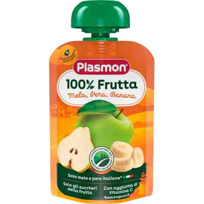 Дитяче пюре Plasmon Яблуко, груша, банан 100 г (1136124) Вінниця