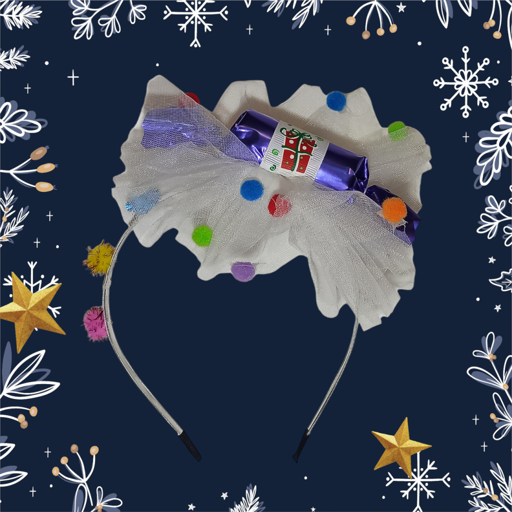 Обруч для волос новогодний конфетка с фатином one size ручная работа фиолетовый Киев - изображение 1