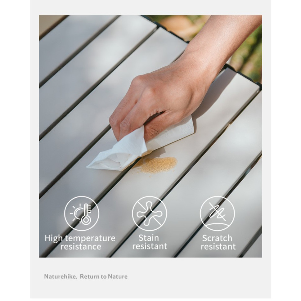 Складаний стіл Naturehike Star Jane T01 CNK2550JJ018, 89х60 см, вуглецева сталь, бежевий Киев - изображение 10