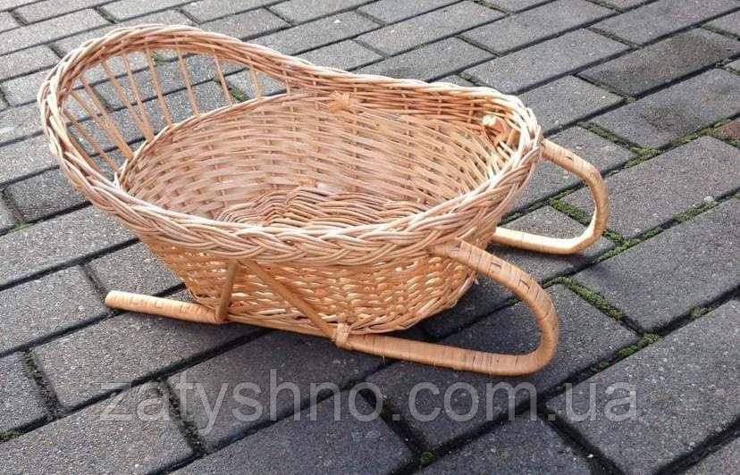 Корзина новогодняя санки | корзина из лозы подарочная   |плетеная корзина подставка для подарков Киев - изображение 1