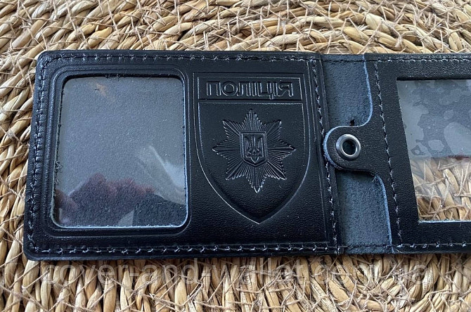 Шкіряна обкладинка НПУ (Національна поліція України) горизонтального типу Київ - фото 9