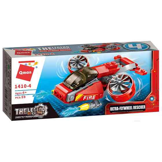 Конструктор Qman 1410-1-8 Пожежна техніка, 79 дет  Ultra-Flywheel Rescuer Вінниця
