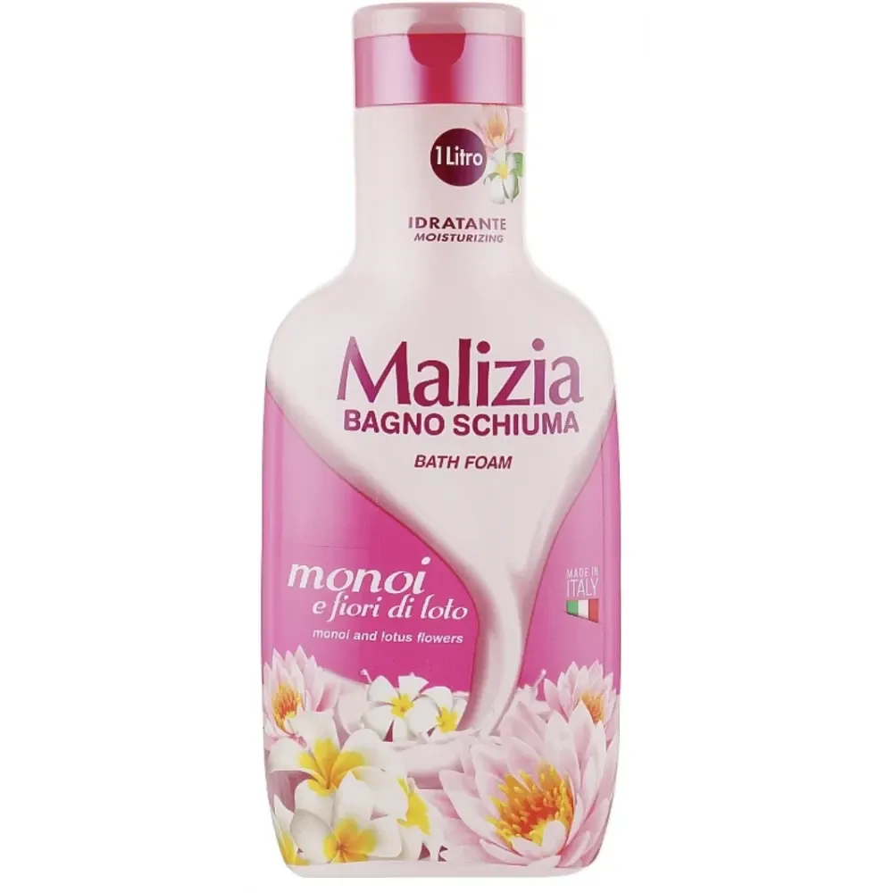 Гель-піна для ванни та душу (колір моной і лотоса) Malizia Bagno Schiuma Monoi E Fiori Di Loto, 1000 Львів - фото 1