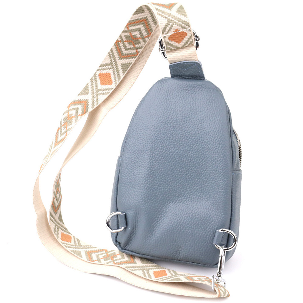 Універсальна жіноча сумка-слінг із натуральної шкіри Vintage 22937 Синій Київ - фото 2