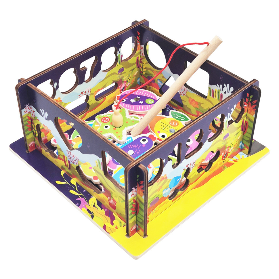 Дерев'яний сортер-рибалка "Океан" C 61739 стіни-конструктор, математичний та фігурний Вінниця - фото 1