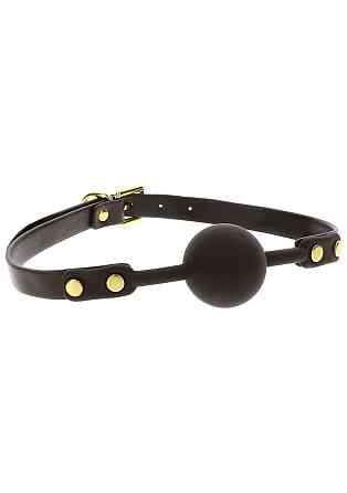 Кляп-шарик c золотой фурнитурой Taboom Ball Gag, черный Sex Aura Киев
