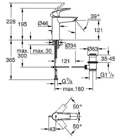 Змішувач для раковини M-розміру Grohe Eurosmart New (23322003) ( 28419 ) Харьков