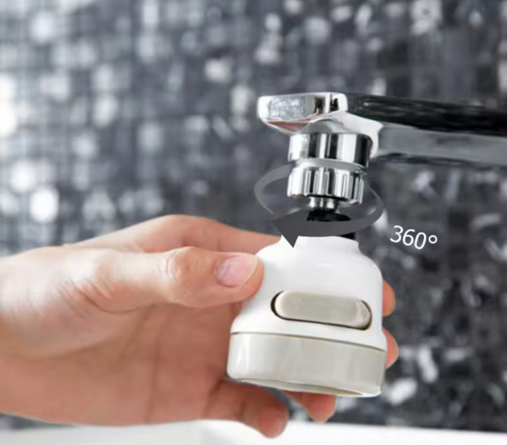 Поворотная насадка на кран распылитель для смесителя 3 режима белый Киев - изображение 5