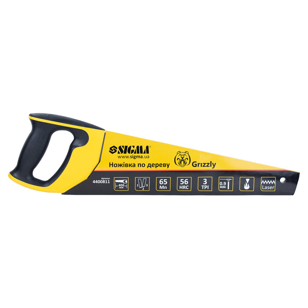 Ножівка для дерева 400 мм 3TPI Grizzly SIGMA (4400811) Київ - фото 3