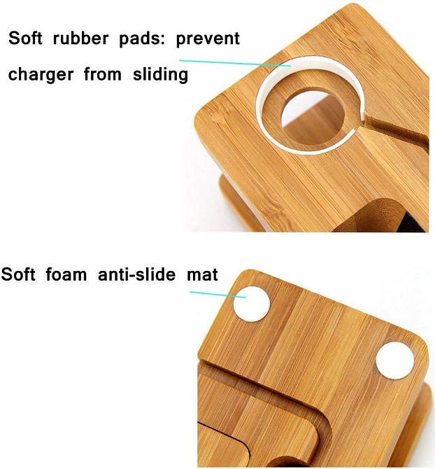 USB зарядная станция из бамбукового дерева AICase 3 порта USB концентратор 3.0 для iPhone и для Apple Watch Днепр - изображение 6