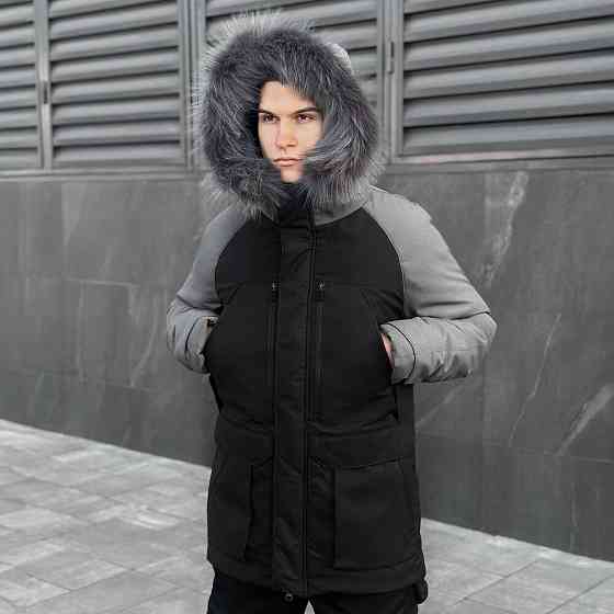 Парка чоловіча зимова з капюшоном Pobedov Seniora Udacha Gray Київ